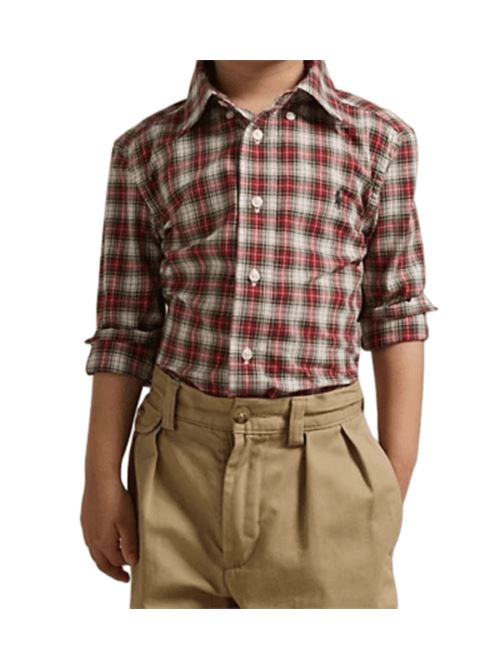 Camicia da bambino in puro cotone, motivo scozzese all-over nei toni di rosso/crema /multticolor. POLO RALPH LAUREN | 322980980001